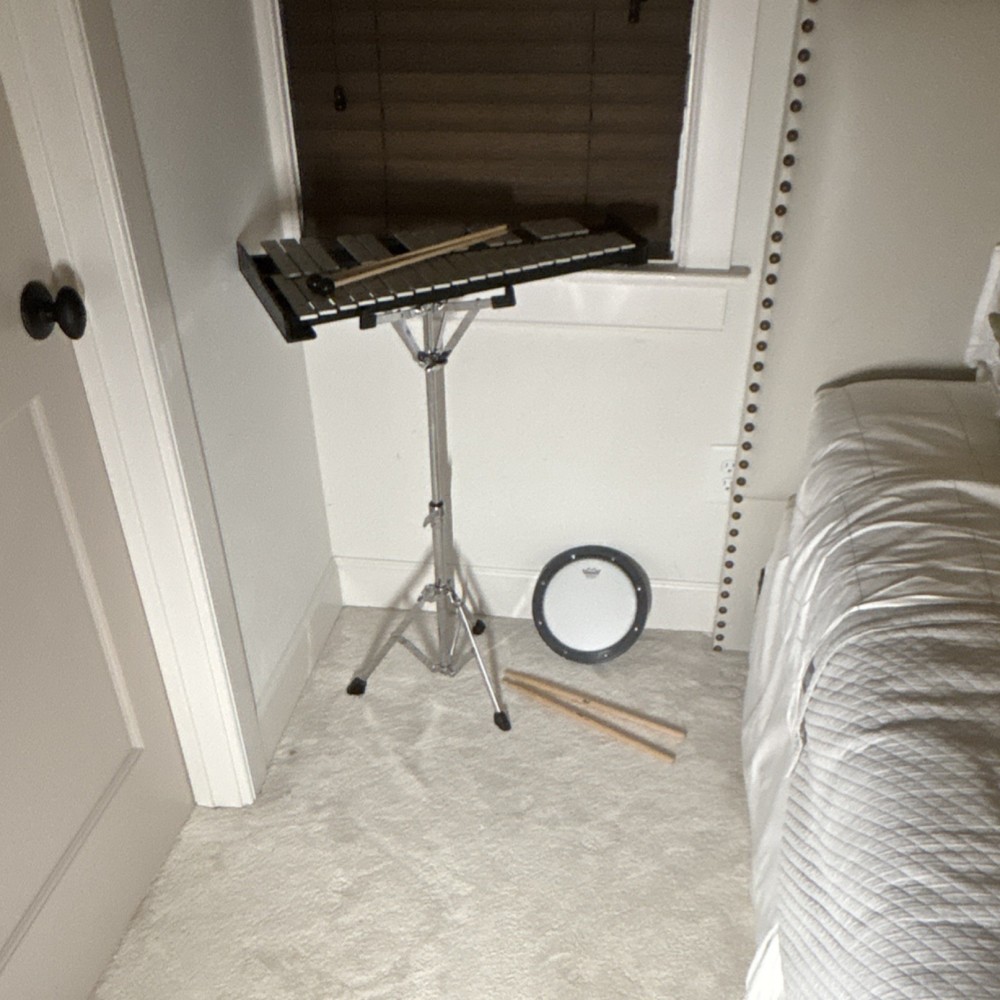 Pearl Rolling Percussion bag with mint condition tools drum set and xylophone