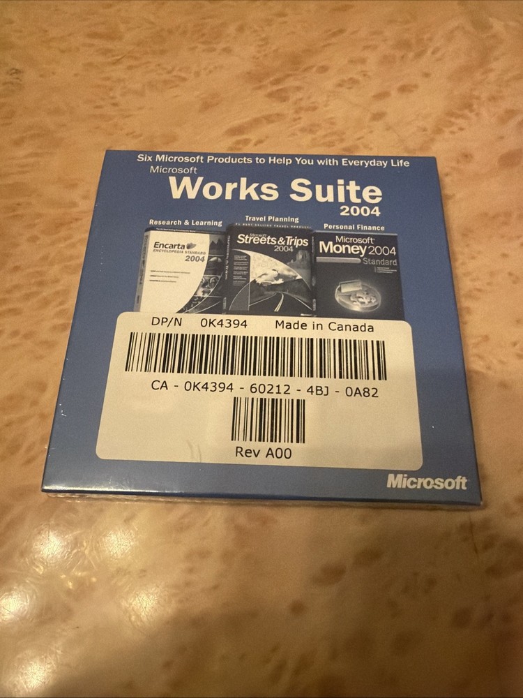 Microsoft Works Suite 2004 Software Disc w/ License Key SEALED