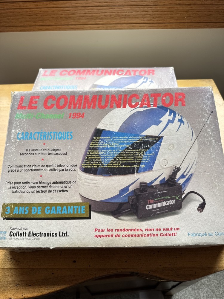 Lot (2) Collett Electronics 1994 Multi-Channel Helmet Communicator / Untested