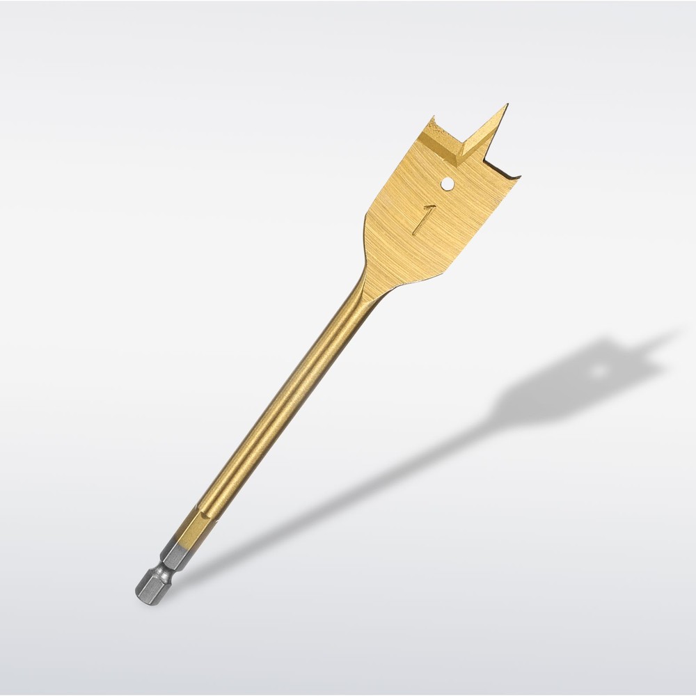 Spade Drill Bit 1" Paddle Flat Bits Wood Hole Cutter Gold Tone