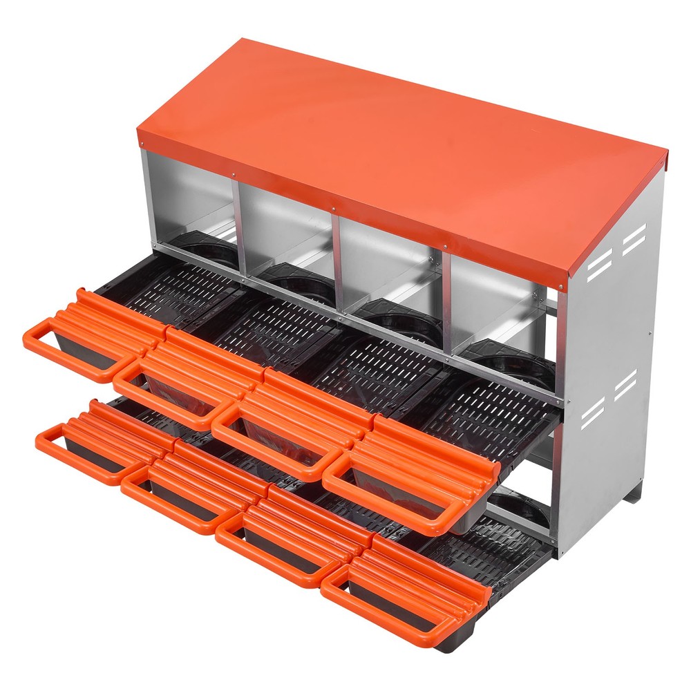 Uimoso 2-Tier Chicken Nesting Box with 8 Compartments for Egg Collection