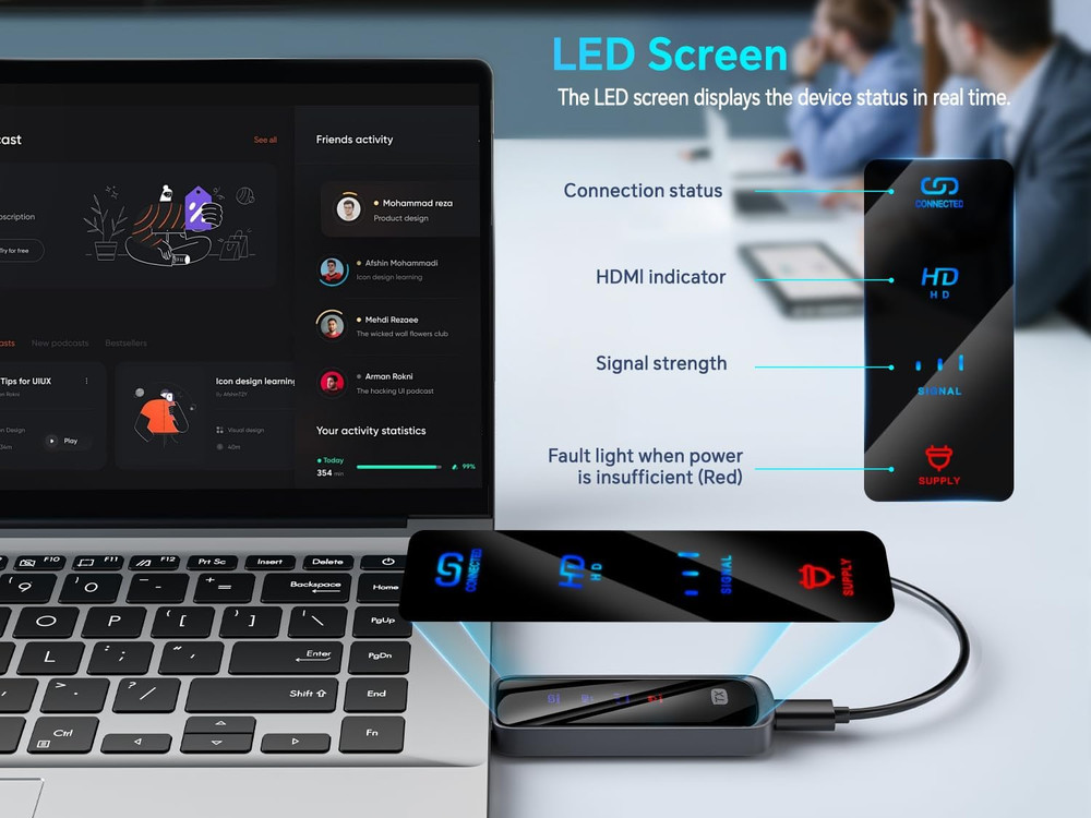 Wireless HDMI Transmitter and Receiver 328FT/100M,4K Decode Plug & Play Portable