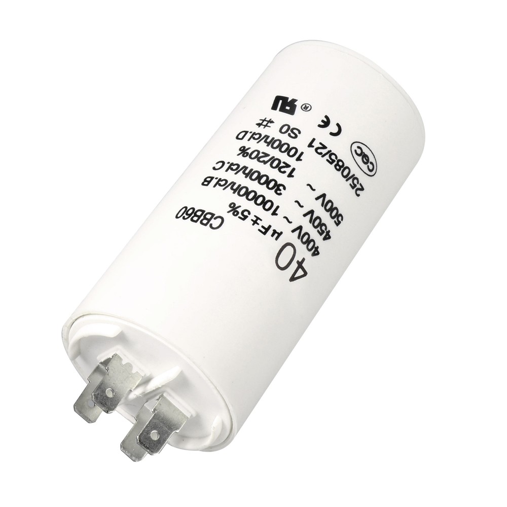 94x45mm CBB60 Run Capacitor 40uF 450V AC Double Insert White