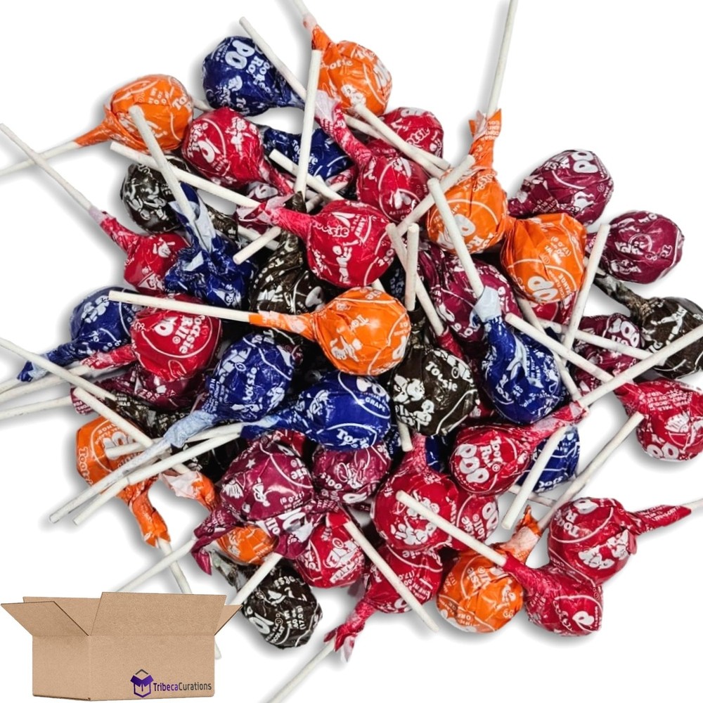 Tootsie Roll Chocolate Candy Filled Lollipops Bulk Value Pack | Cherry, Chocol