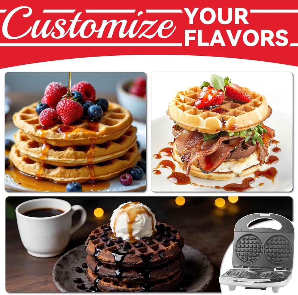 Double Mini Waffle Maker Machine, Chaffle Maker, Waflera Electrica, Small Waffle