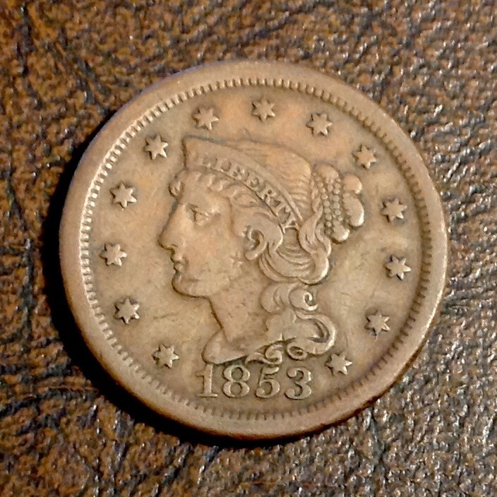 1853 US Large Cent cd -