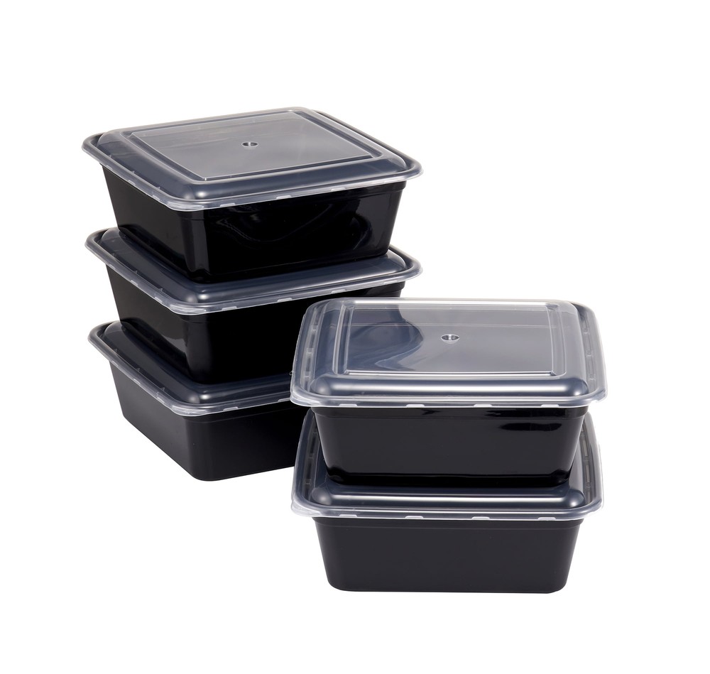 (2 pack) 8 Cup Tall Square Meal Prep Food Storage Container, 5 Pack