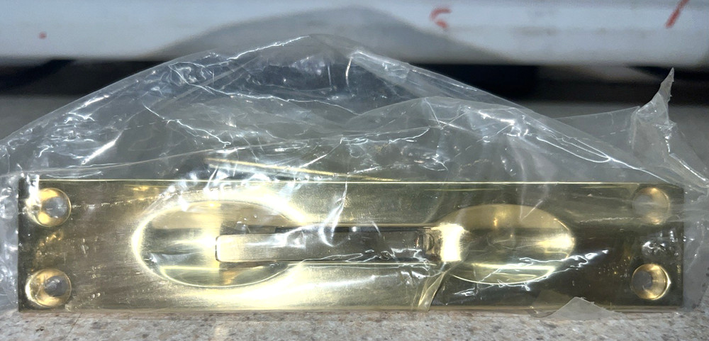 6 ½" Manual Flush Bolt For Wood Doors NEW Polished Brass