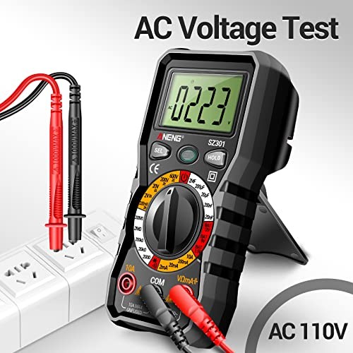 Digital Multimeter with Case,DC AC Voltmeter,Ohm Volt Amp SZ301 Black