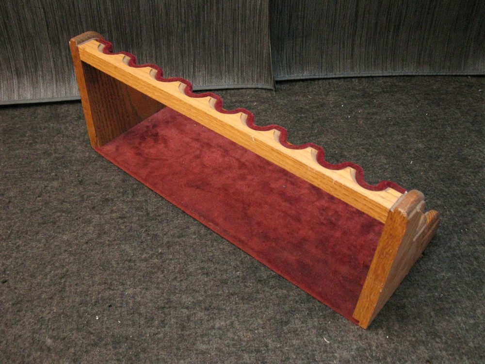 9 GUN SOLID WOOD CUSTOM PISTOL DISPLAY RACK GUN SAFE STORAGE ORGANIZER