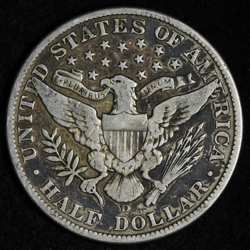 1912-D Barber Silver Half Dollar VF E345 TYEH