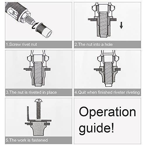 Rivet Nut Tool, Hand Rivet Nut Setter Kit with 7pcs Interchangeable Mandrel M3