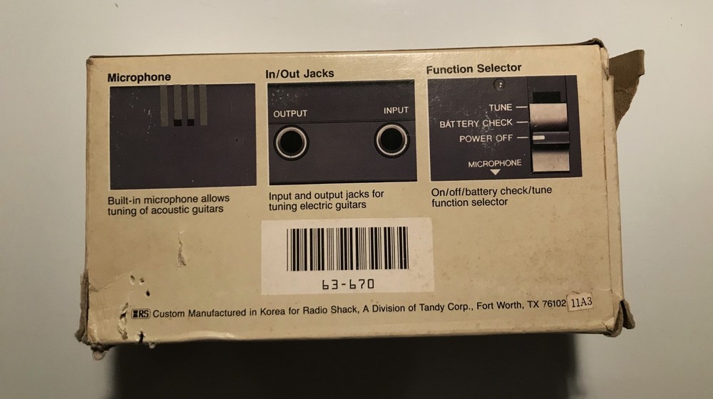 Radio Shack - ELECTRONIC GUITAR TUNER 63-670B