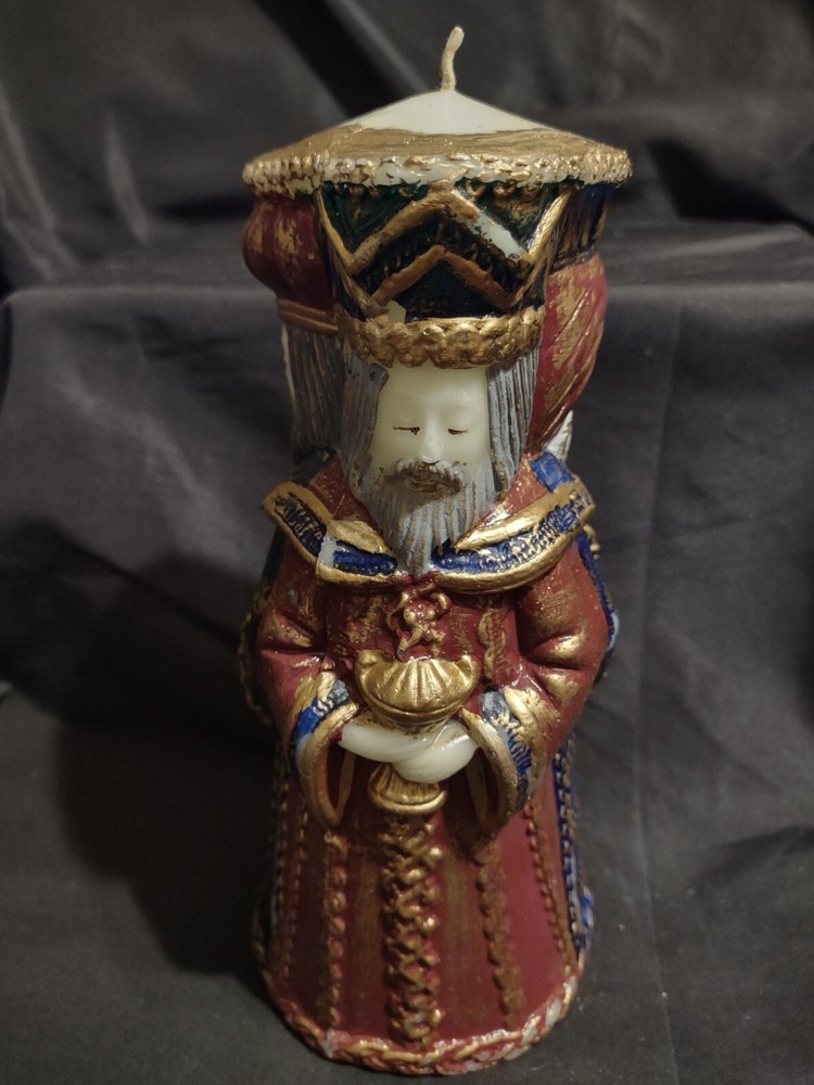 UNIQUE VINTAGE Three Kings Three Wise Men Decorative Candle 8 ¼”