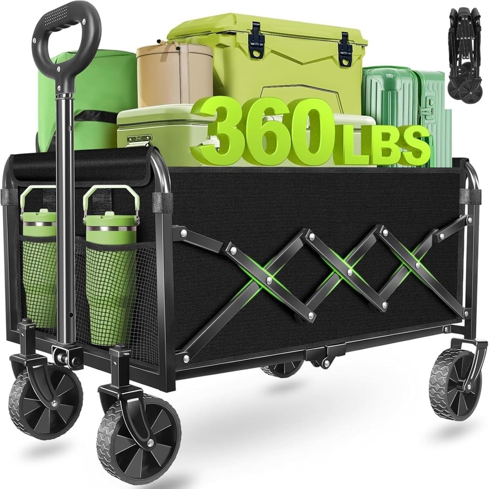 Wagons Carts Foldable Collapsible Wagon Cart W/ Wheels – Folding Foldable Wagon