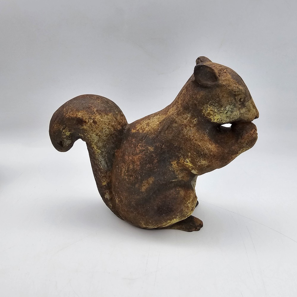 Vintage Cast Iron Squirrel Door Stop Pair