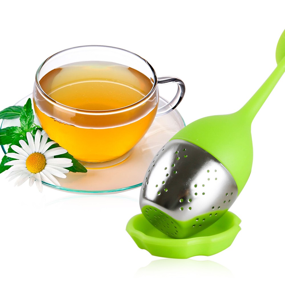 Silicone Tea Infuser 3Pcs Loose Tea Leaf Herbal Spice Filter Diffuser GN-BL-RD
