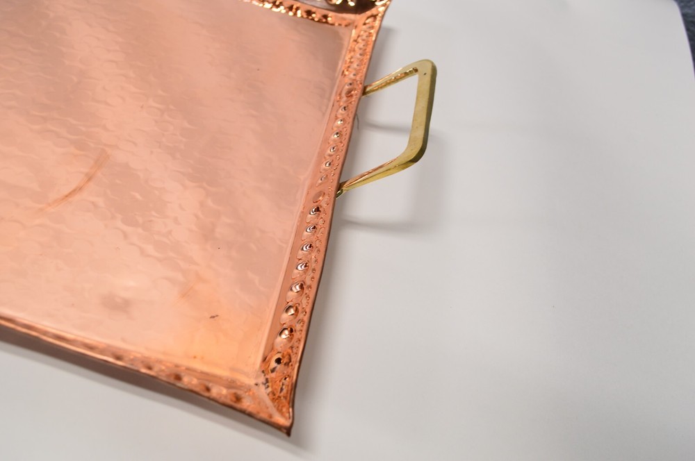 Coppermill Kitchen Vintage Inspired Hammered Copper Tray Large