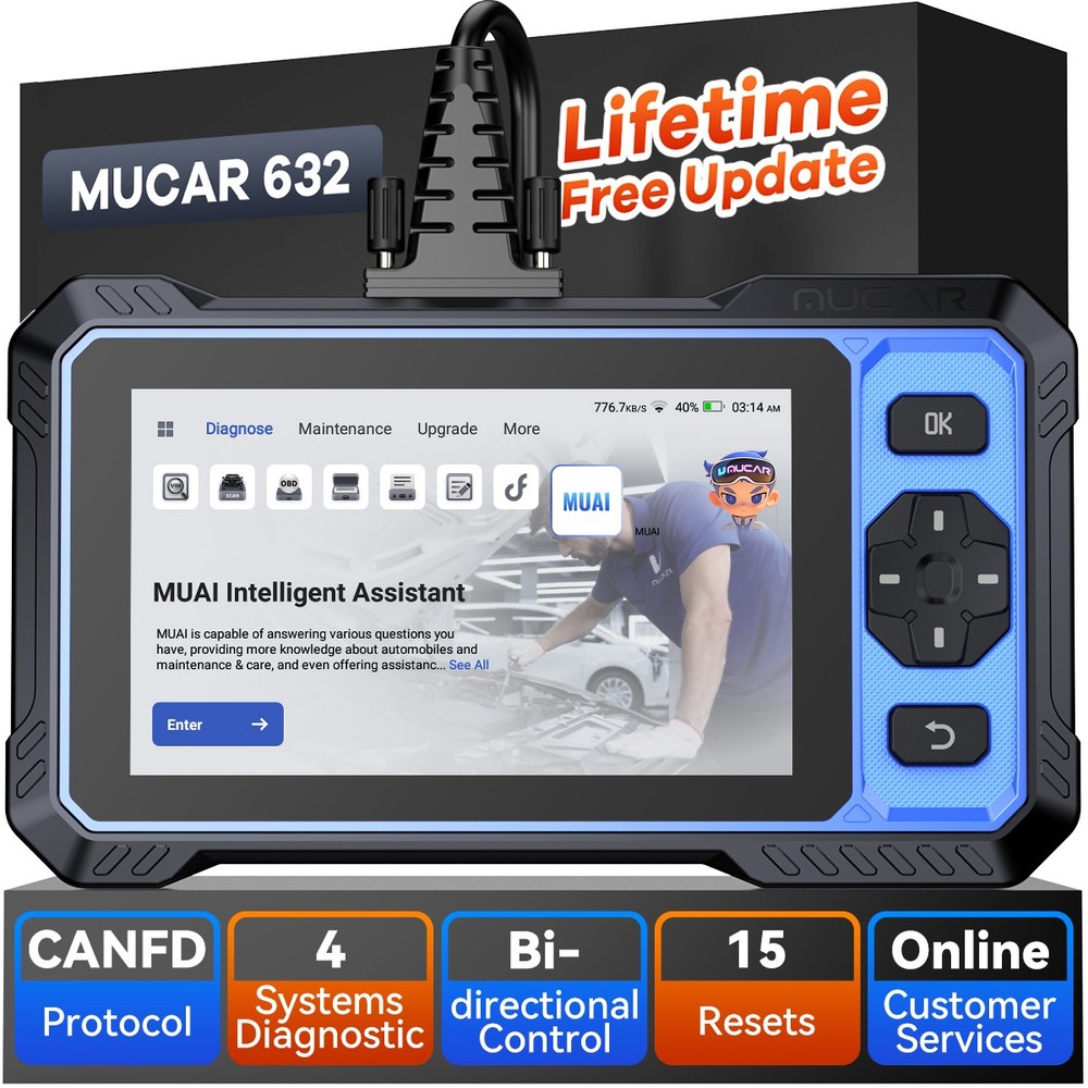 Mucar 632 OBD2 OBDII Scanner Code Reader Car Diagnostic Scan Tool Free Update