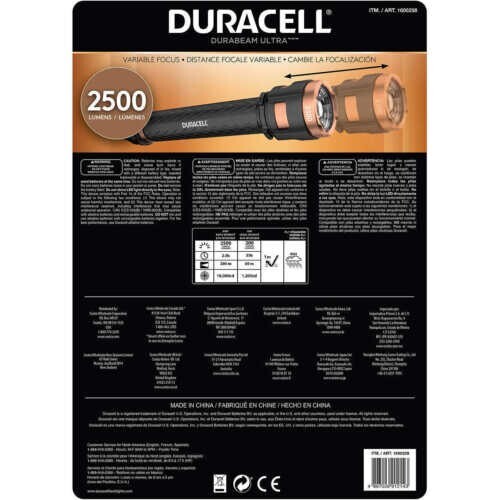 Duracell Durabeam Ultra 2500 lm Variable Focus LED Flashlight - Black