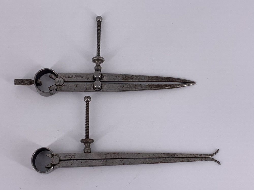 (2) LS Starrett Spring Calipers 83B(?)(Divider) & 74A(?)(Inside Caliper)