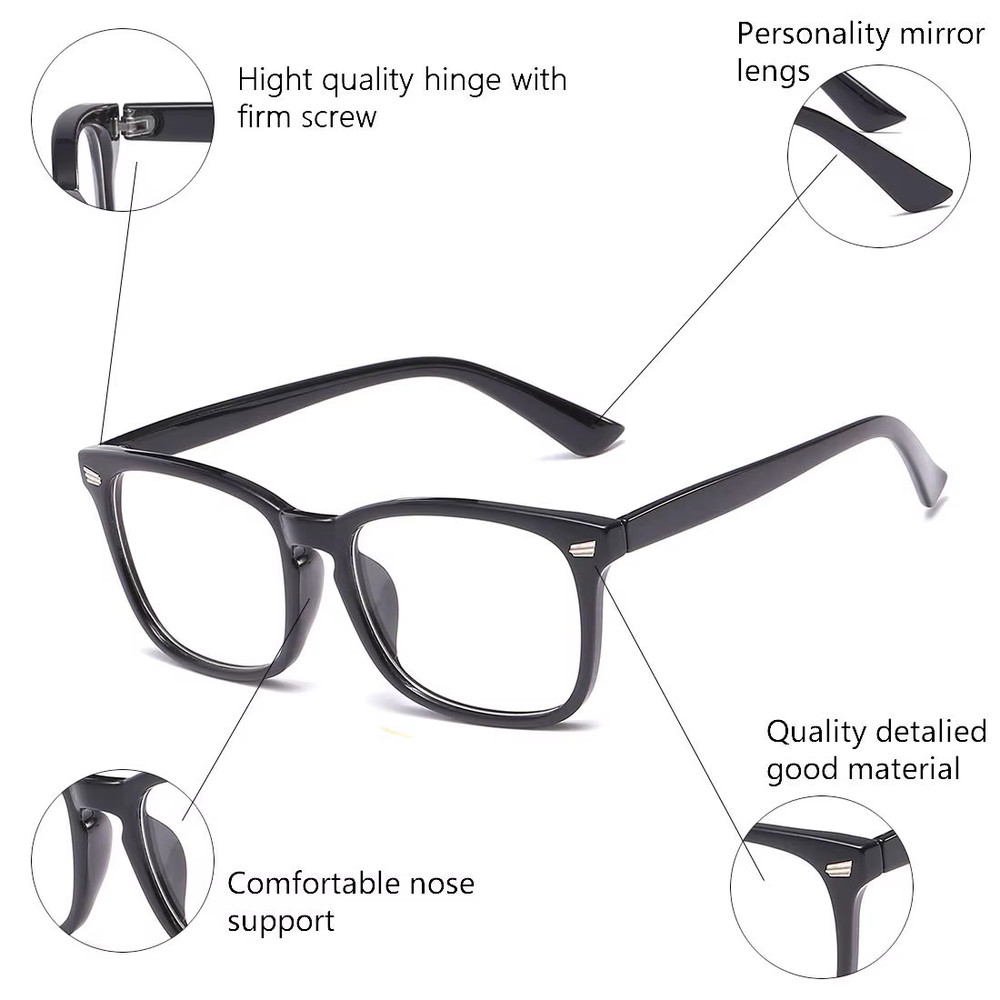 Blue Light Blocking Glasses Square Nerd Eyeglasses Frame anti Blue Ray Computer