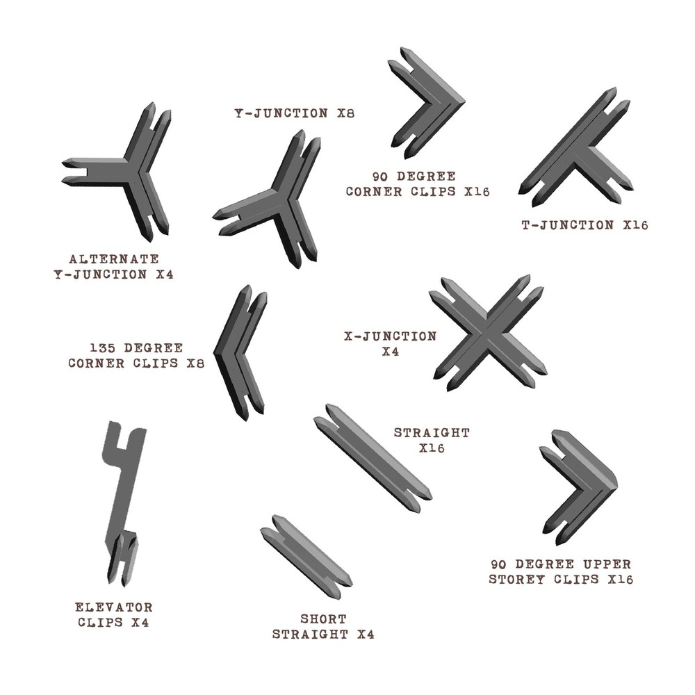 Battle Systems Terrain Clips (Grey) - Core Space for Warhammer 40k Necromunda