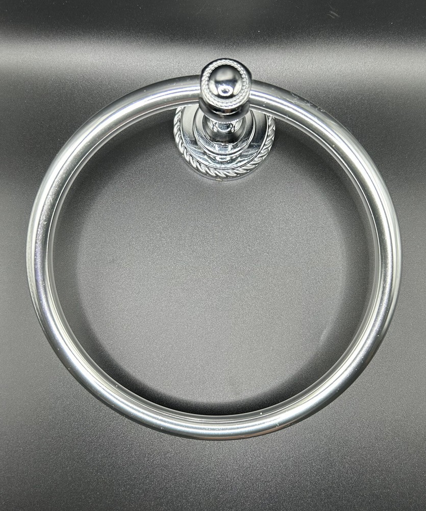Edwardian Bath Towel Ring Chrome Finish Rope Design