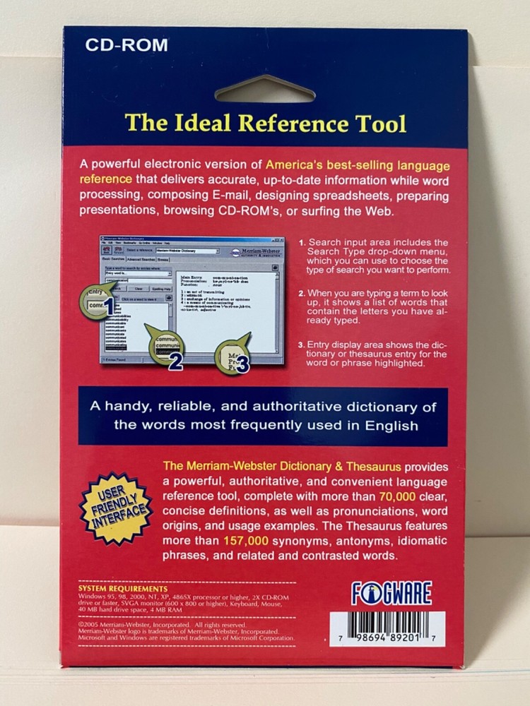Merriam-Webster Dictionary_America's Dictionary_CD-ROM