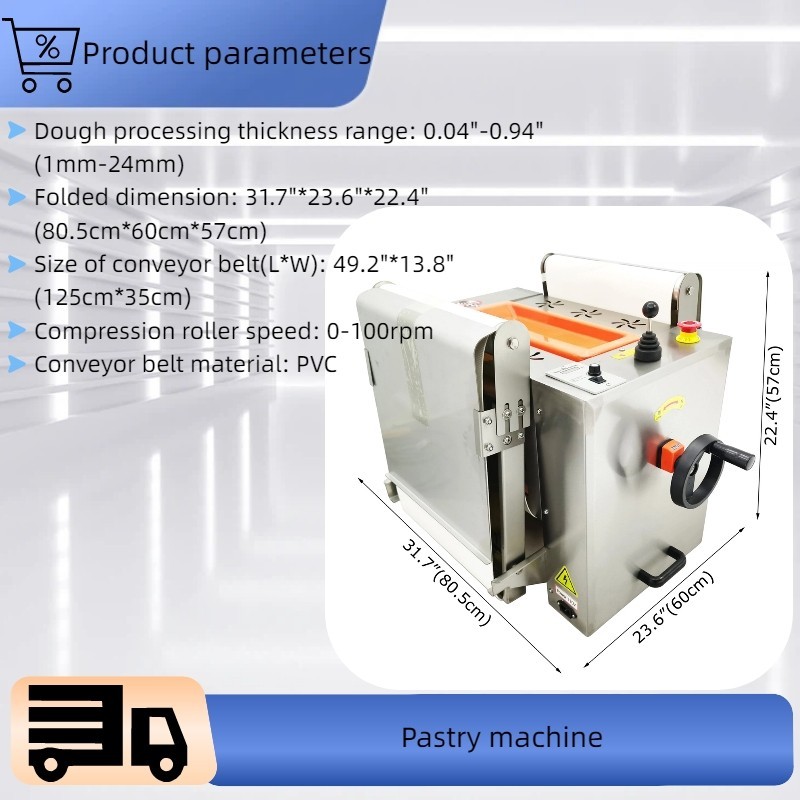 110V 400W Foldable Puff Pastry Sheeter Making Roller Dough Press Machine