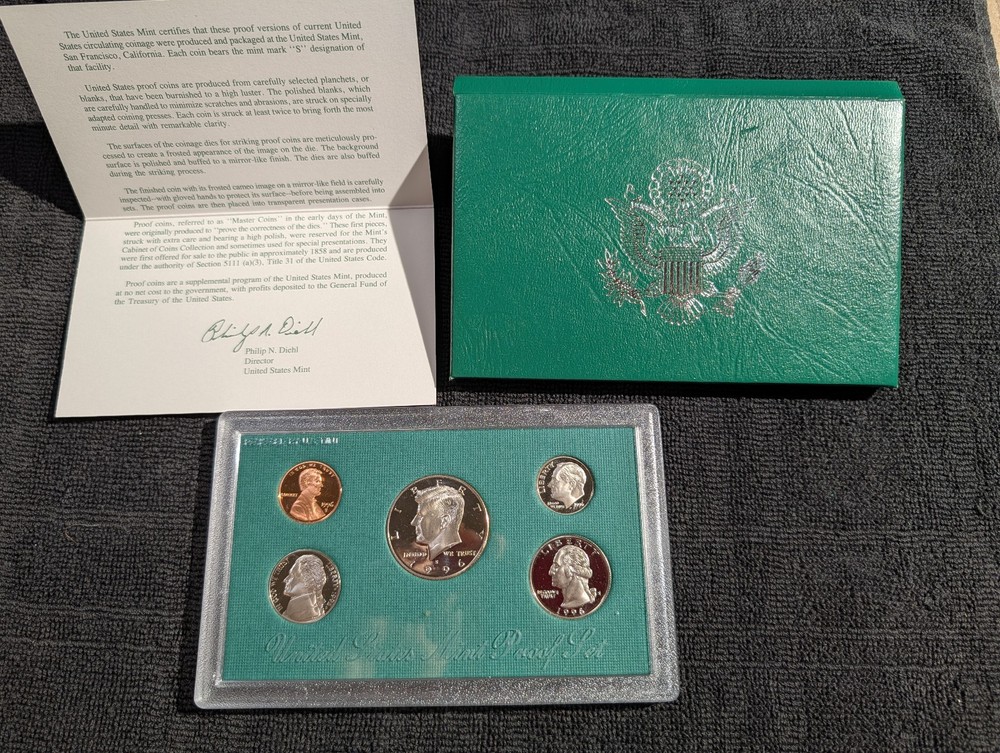 1996 US Proof set OGP COA