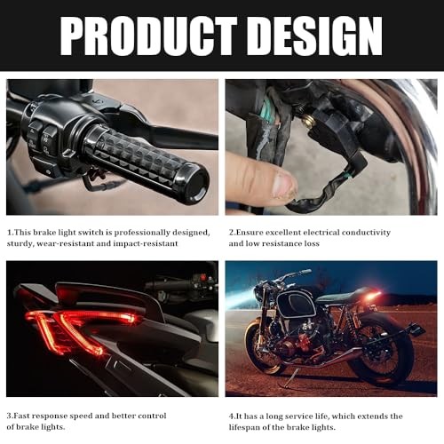 2PCS Motorcycle Brake Light Switch, Brake Light Stop Switch, Left Right Front