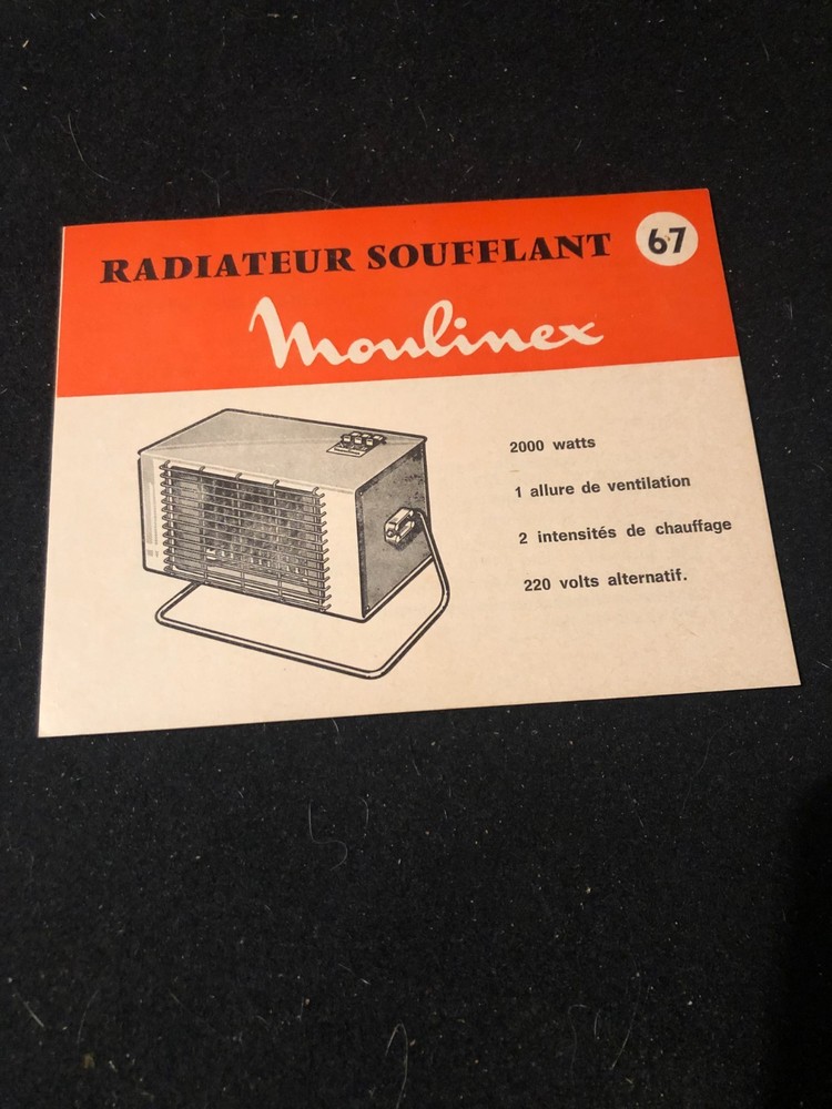 small leaflet, blower radiator "moulinex" years 68