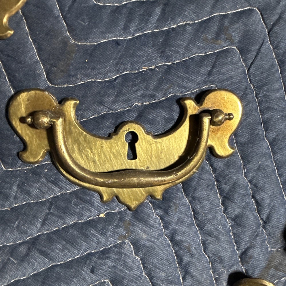 Brass Antique Hardware Colonial Chippendale Batwing Drawer Pull 3"centers