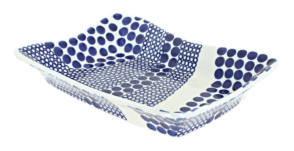 Blue Rose Polish Pottery Zara Medium Rectangular Tray