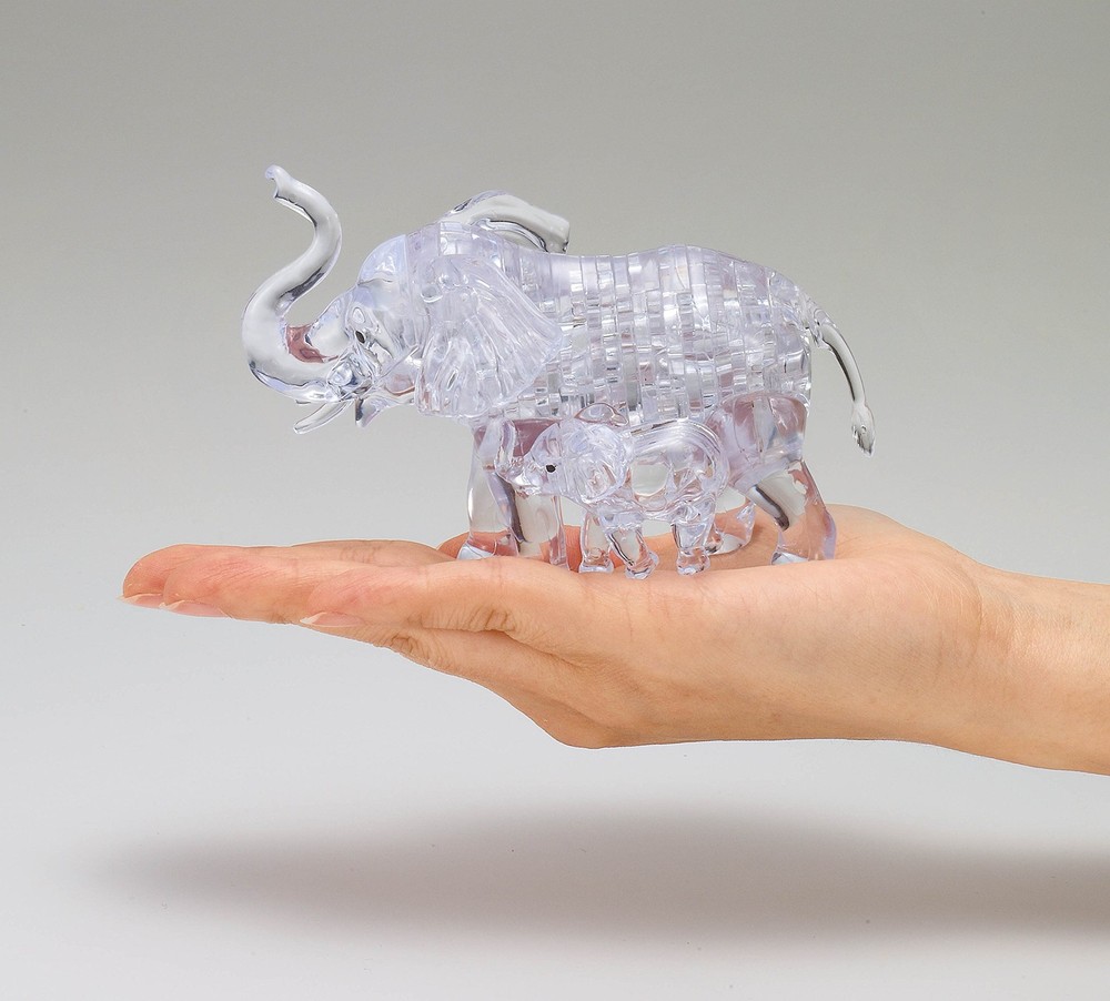BEVERLY 46-piece Crystal Puzzle Elephant Clear
