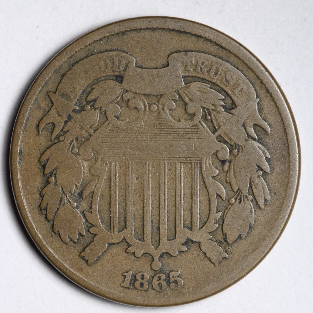 1865 Two Cent Piece CHOICE FINE E185 TSCV