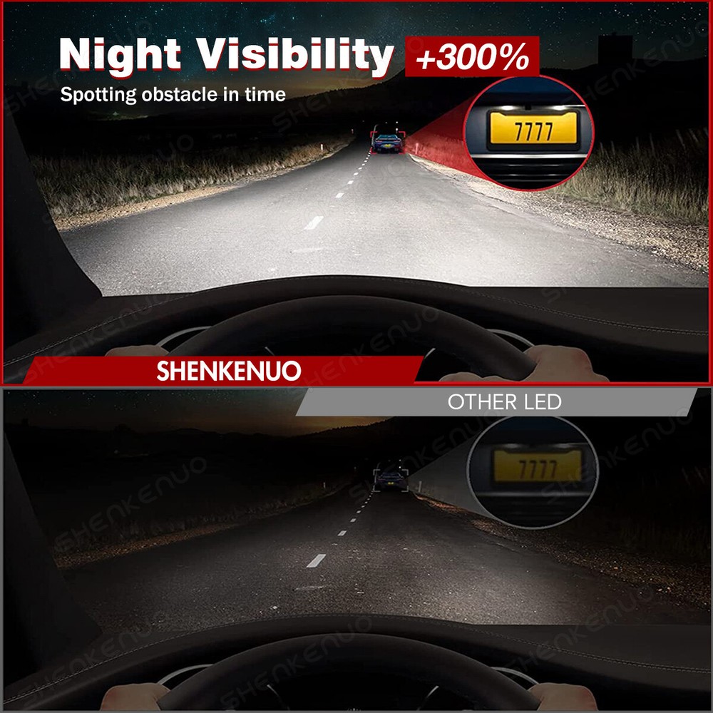 9005+9006 COMBO LED Headlight Bulbs Kit High/Low Beam Super Bright 6000K White