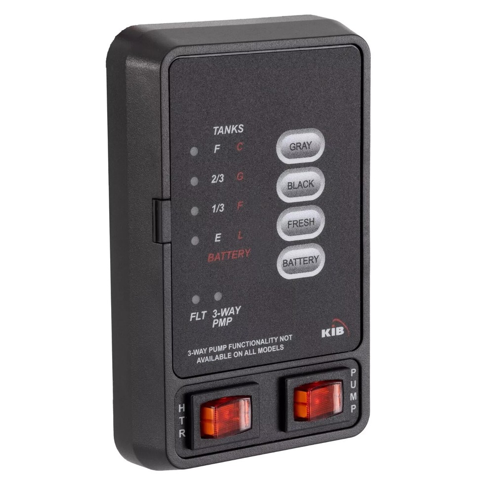 KIB 3-Tank Sensor Panel | Monitor Black Gray Fresh Water | Wire Harness RV