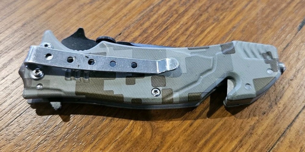 Ridgeline Folding Knife Camo Handle Liner Lock Pocket Clip