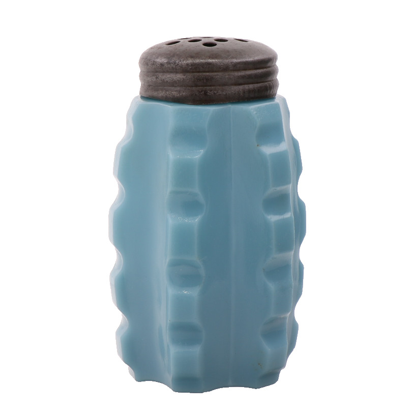 Victorian Era EAPG Unknown Maker Broken Column Single Blue Glass Salt Shaker 3"