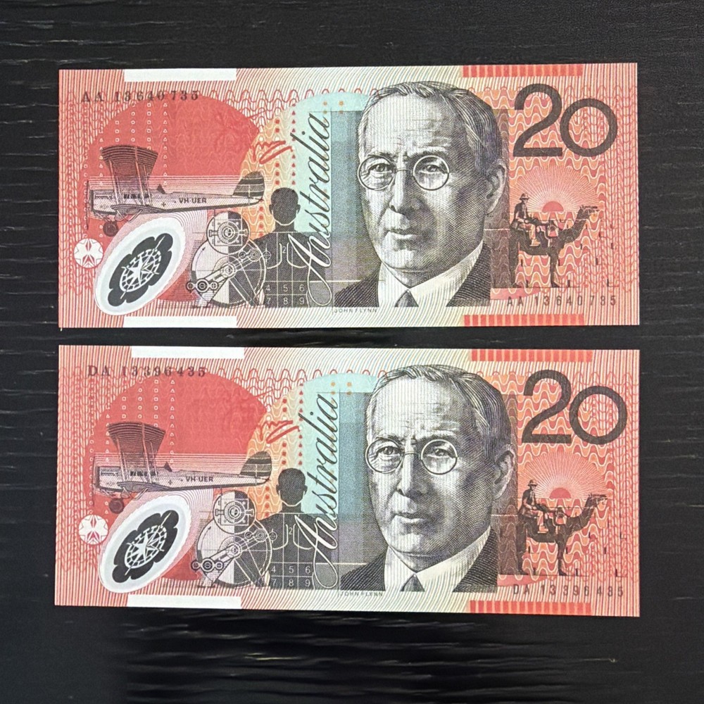First AA13 + DA13 Last Prefix Stevens/Parkinson 2013 20 Dollars Polymer UNC
