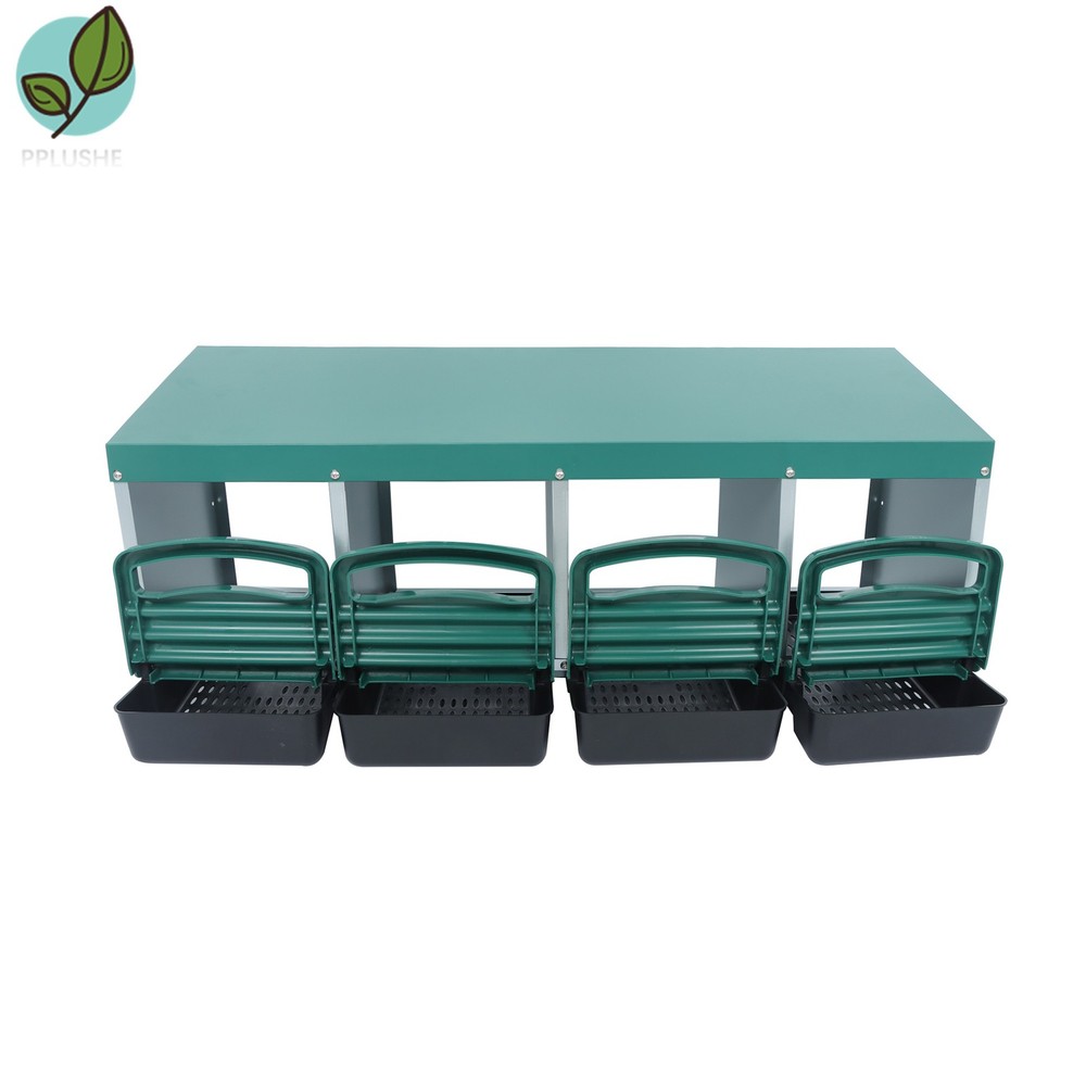 Chicken Nesting Boxes Chicken Egg Laying Box 4 Hole Better Environment W/ Perch