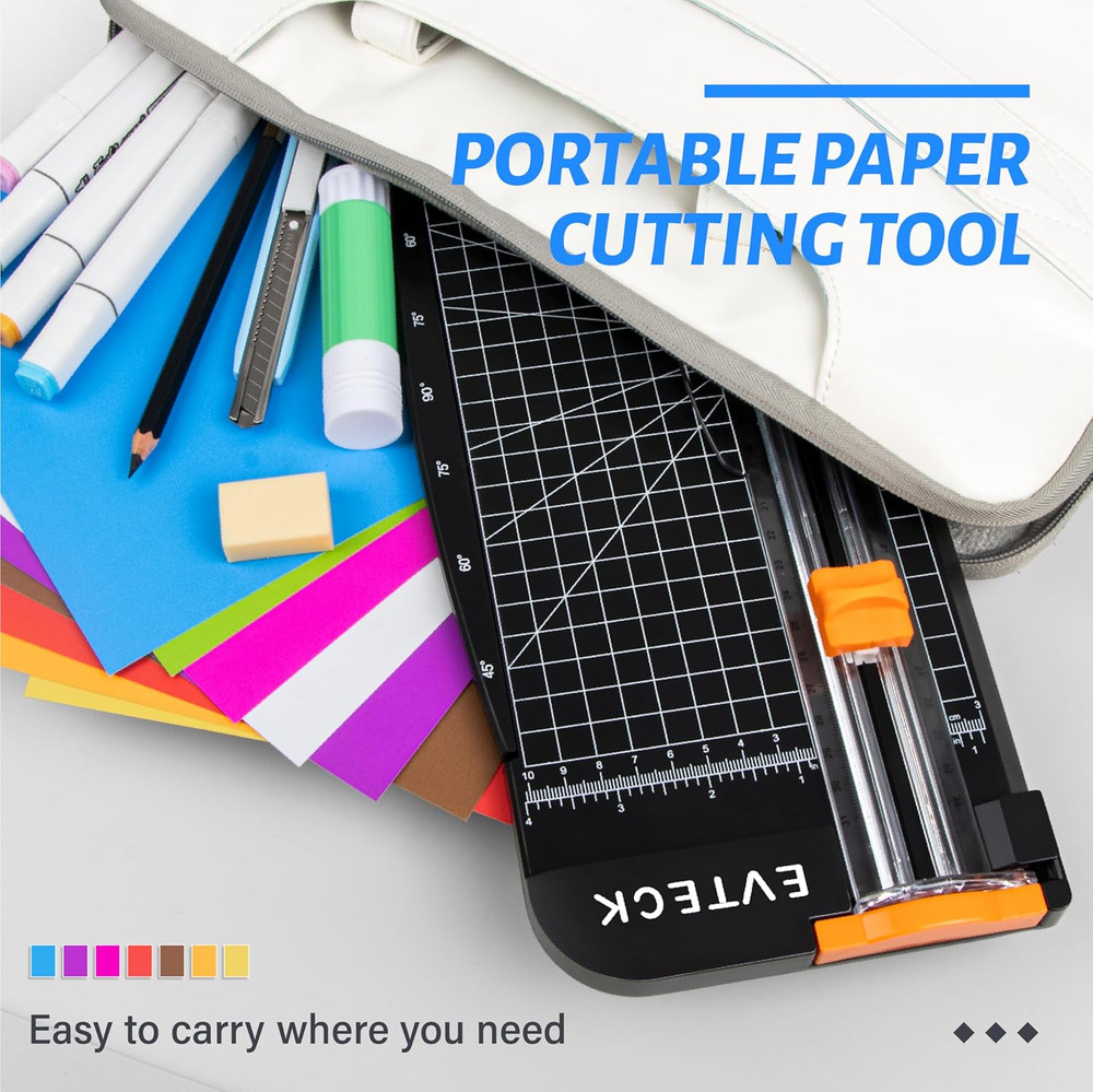 12" Paper Cutter Trimmer with Security Blade & Foldable Ruler, for A4 Crafting,