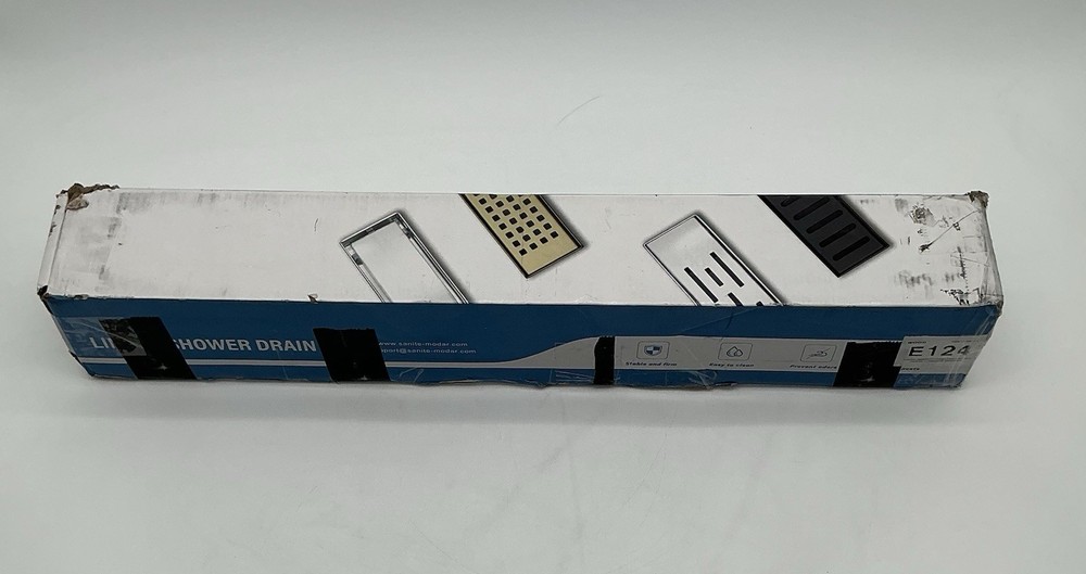 Linear Shower Drain, 24 Inch Invisible 2 in 1 Tile Insert&Flat Cover, (open Box)