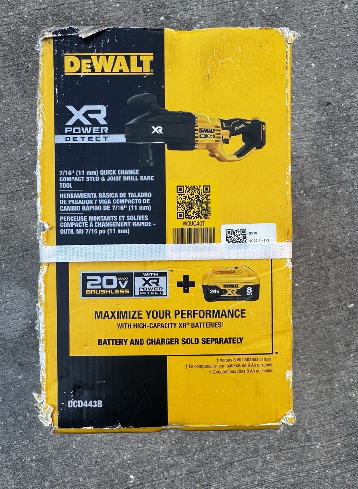 DeWalt XR Power Detect 7/16” Quick Change Compact Stud & Joist Drill Bare Tool