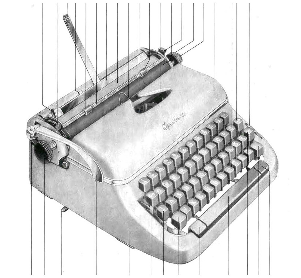 Optima Elite Typewriter User Instruction Manual Booklet