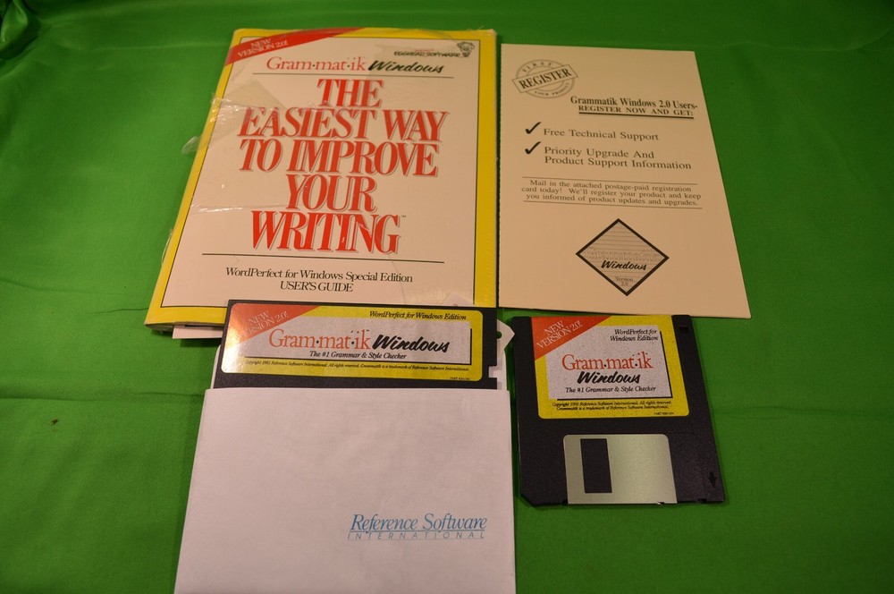 Vintage GRAM MAT IK Windows Version 2.0 Software 5.25 & 3" Disk,WordPerfect