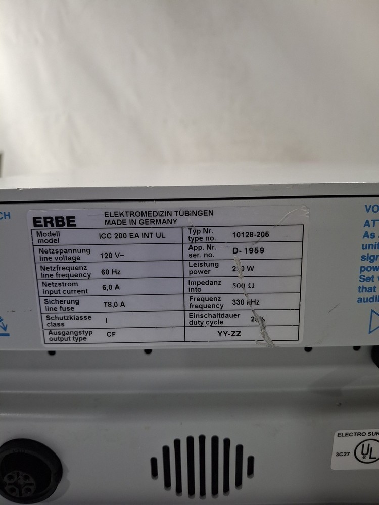 Erbe ICC 200 Electrosurgical Unit