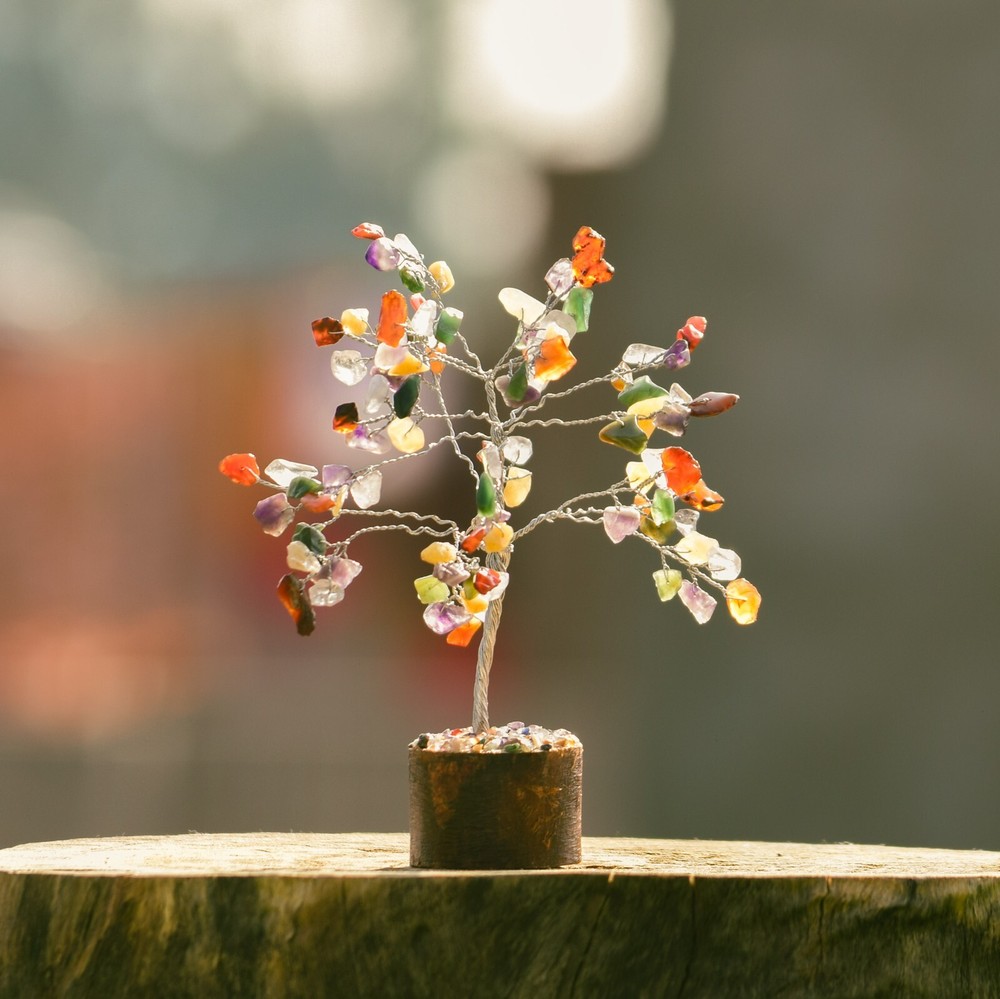 Multi stoneTree Bonsai Tree Crystal Tree Chakra Tree Wire wrapped tree Gem tree